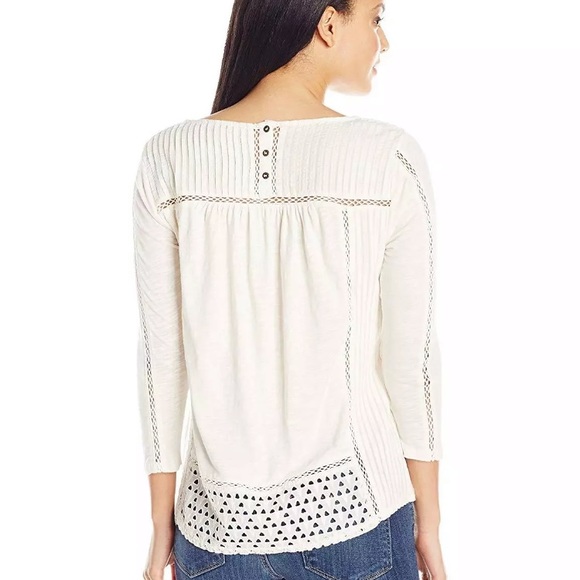 lucky brand white eyelet top